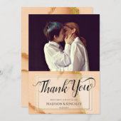 モダンコーラルアブストラクト 💡 インクオイルウェディング 招待状 (正面/裏面)