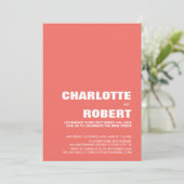 モダンコーラル ウェディング レセプション 招待状 (スタンド正面)