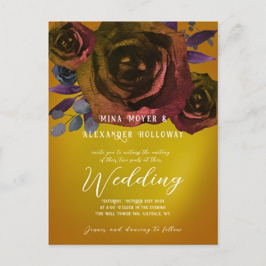 モダンゴシックダークバラQRC ポストカード (正面)