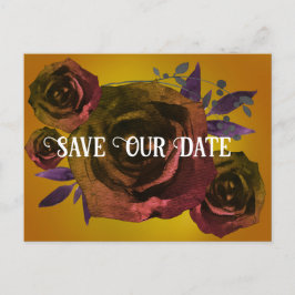 モダンゴシックバラ写真救Our Date ポストカード