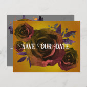 モダンゴシックバラ写真救Our Date ポストカード (正面/裏面)