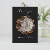 モダンゴシック結婚の黒写真 サンキューカード (スタンド正面)