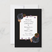 モダンゴシック結婚の黒写真 サンキューカード (裏面)