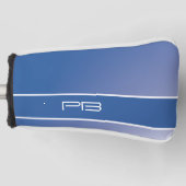 モダンゴルファークールイニシャルグラデーショ王室のン青 ゴルフヘッドカバー (正面)