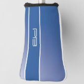 モダンゴルファークールイニシャルグラデーショ王室のン青 ゴルフヘッドカバー (回転90)