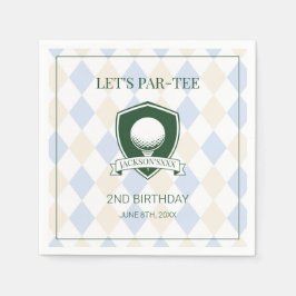 モダンゴルフブルーボーイズスポーツ2歳の誕生日パーティー スタンダードカクテルナプキン