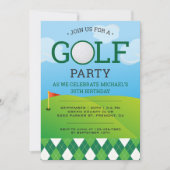 モダンゴルフ バースデーパーティー 招待状 (正面)