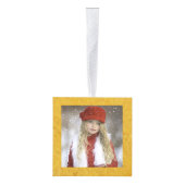 モダンゴールデンクリスマスのカスタマイズ可能写真 キューブオーナメント (右)