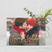 モダンゴールデンクリスマス2写真あいさつ シーズンカード (スタンド正面)