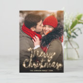 モダンゴールデンクリスマス2写真あいさつ シーズンカード (スタンド正面)