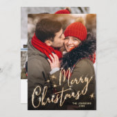 モダンゴールデンクリスマス4 PHOTOグリーティングホリデーC シーズンカード (正面/裏面)