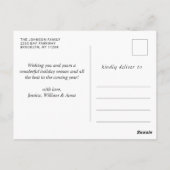 モダンゴールデンストリングライトPHOTOクリスマスホリデー ポストカード (裏面)