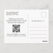 モダンゴールデンホリデーPHOTOクリスマスグリーティング ポストカード (裏面)