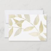 モダンゴールデン素朴金ゴールドボタニカルRSVP 出欠カード (裏面)
