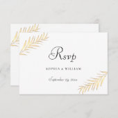 モダンゴールデン葉シーズンズ結婚ズ 出欠カード (正面/裏面)