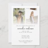 モダンゴールドとブラックの写真卒業パーティー 招待状 (裏面)