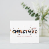 モダンゴールドのクリスマス&お正月の花火 シーズンポストカード (スタンド正面)