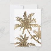 モダンゴールドのパームツリー トロピカル ブライズメイド 招待状 (裏面)