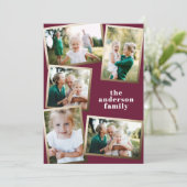 モダンゴールドのマルチ写真ファミリーハolidayカード (スタンド正面)