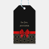 モダンゴールドエジプト幾何学 赤いリボン お誕生日おめでとう ギフトタグ (裏面)