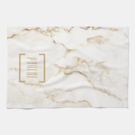 モダンゴールドエフェクト大理石パターン キッチンタオル