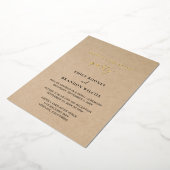 モダンゴールドエレガントラスティックウェディングレセプション 箔招待状 (回転した状態)