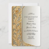 モダンゴールドオルネートエンゲージメント招待状 招待状 (正面)