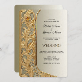 モダンゴールドオルネート結婚式招待状 招待状