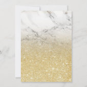 モダンゴールドグリッター大理石オンブレ写真 スイート16 招待状 (裏面)