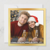 モダンゴールドグリッター メイキングスピリッツブライト フォト シーズンカード (裏面)