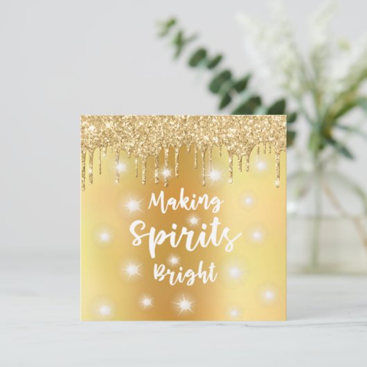 モダンゴールドグリッター 気持ちを明るくする フォト シーズンカード (スタンド正面)