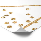 モダンゴールドグリーンフラワーウェディングパーティ写真プロップ ポスター (角)