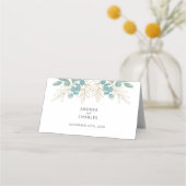 モダンゴールドグリーneeryウェディング プレイスカード (裏面)