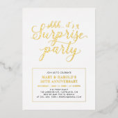 モダンゴールドサプライズ結婚記念日 箔招待状 (正面)