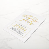 モダンゴールドサプライズ結婚記念日 箔招待状 (回転した状態)