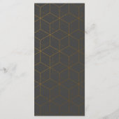 モダンゴールドジオメトリックアートデコマーブルウェディングメニュー メニュー (裏面)