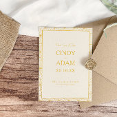 モダンゴールドジオメトリックフレームウェディング セーブザデート