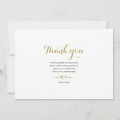 モダンゴールドスクリプトウェディングフォトコラージュ サンキューカード (裏面)