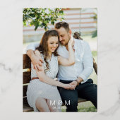 モダンゴールドスクリプト2枚の写真付き結婚式ホイル招待状 箔招待状 (裏面)