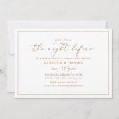 モダンゴールドスクリプト 前夜の食事会 招待状 (正面)