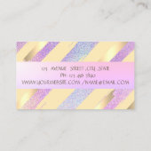 モダンゴールドストライプス ホログラフィックロータス 名刺 (裏面)