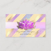 モダンゴールドストライプス ホログラフィックロータス 名刺 (正面)