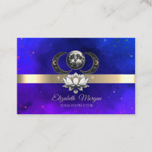 モダンゴールドストライプロータスムーン 名刺