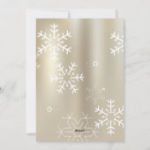 モダンゴールドスノーフレークノータリーホリデー写真 シーズンカード (裏面)