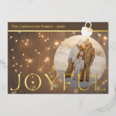 モダンゴールドスパークル ライト ジョイフルバルブ フォト 箔シーズンカード (正面)