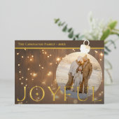 モダンゴールドスパークル ライト ジョイフルバルブ フォト 箔シーズンカード (立ち正面)