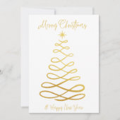 モダンゴールドツリーホリデー写真カード シーズンカード (正面)