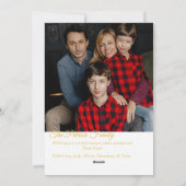 モダンゴールドツリーホリデー写真カード シーズンカード (裏面)