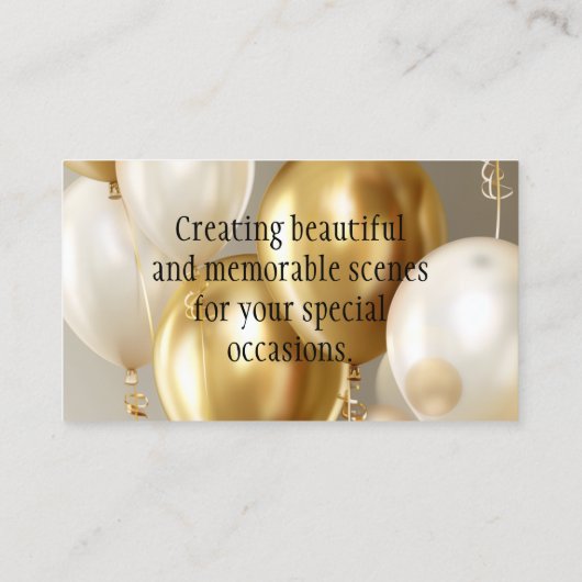 モダンゴールドバルーンアーチアーティストパーティープランナー 名刺 (裏面)