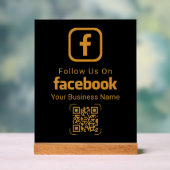 モダンゴールドビジネスのFacebook QRコード アクリルサイン (ニュートラル)